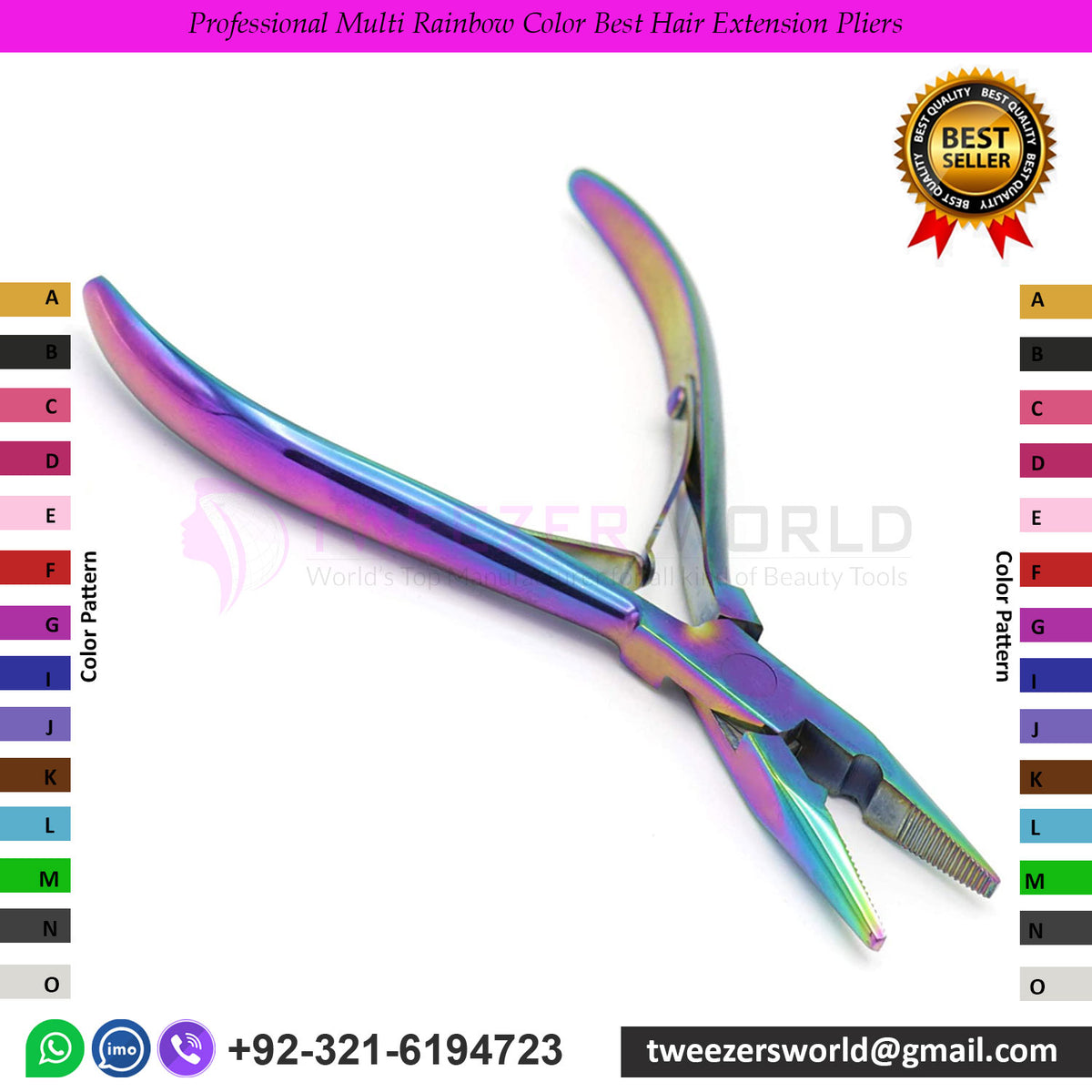 Professional Rainbow Color Best Hair Extension Pliers Stainless Steel