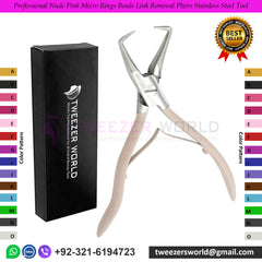 Professional Nude Pink Micro Rings Beads Link Removal Hair Pliers Tools