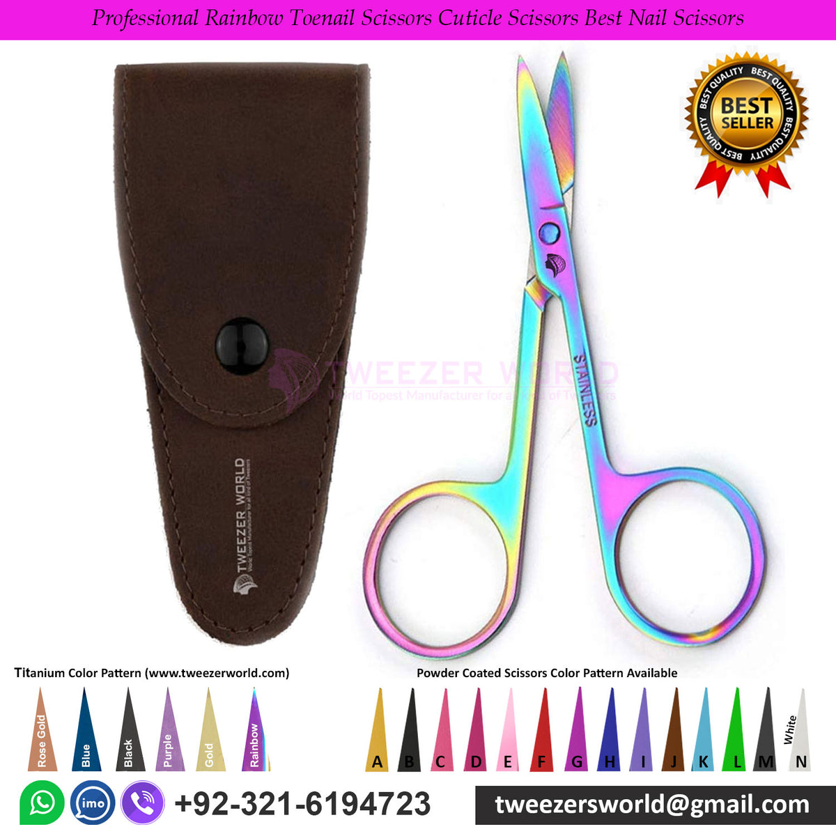 Professional Rainbow Toenail Scissors Cuticle Scissors Best Nail Scissors