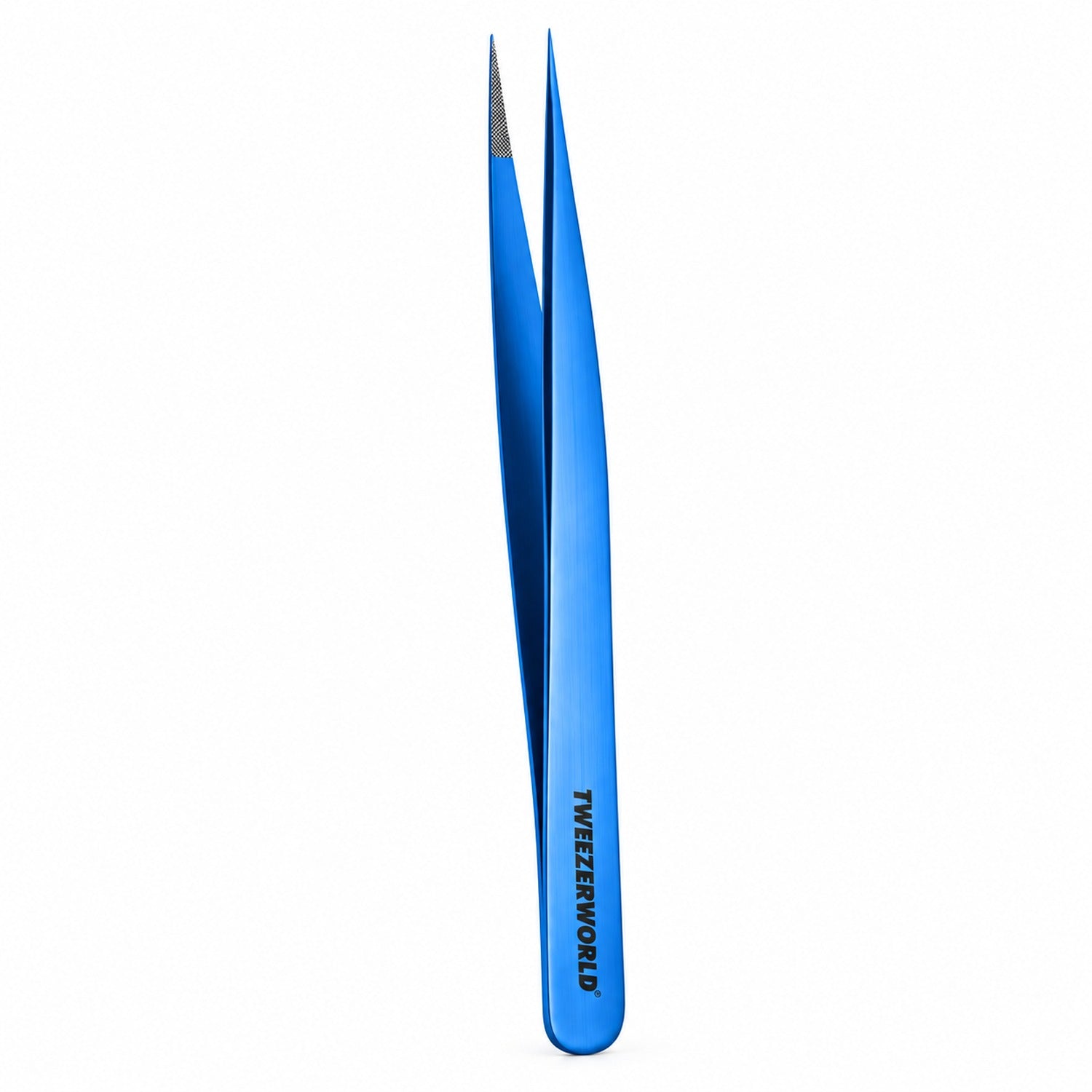 Professional Super-Straight Needle-Tip Isolation Lash Tweezers - Blue | TWEEZER WORLD®