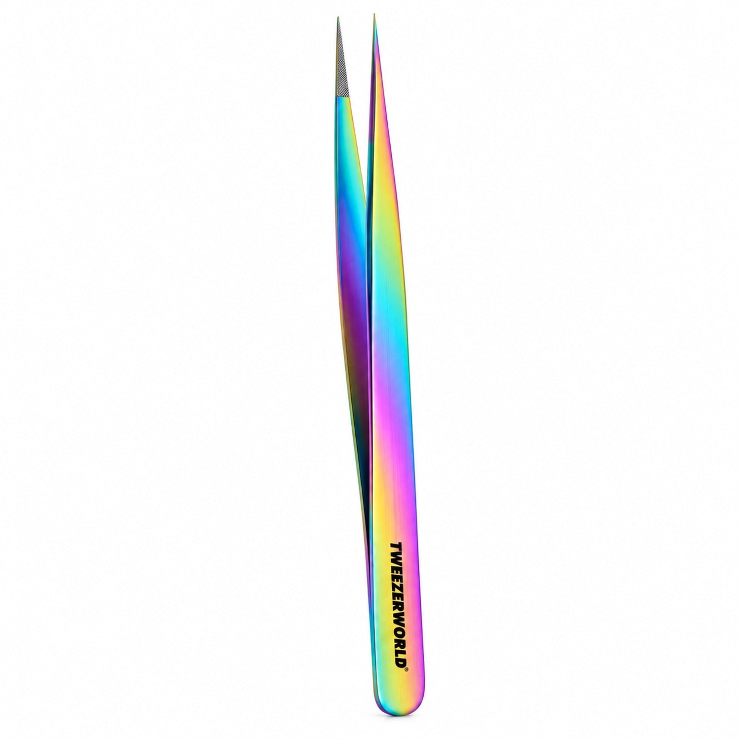 Professional Super-Straight Needle-Tip Isolation Lash Tweezers - Rainbow | TWEEZER WORLD®