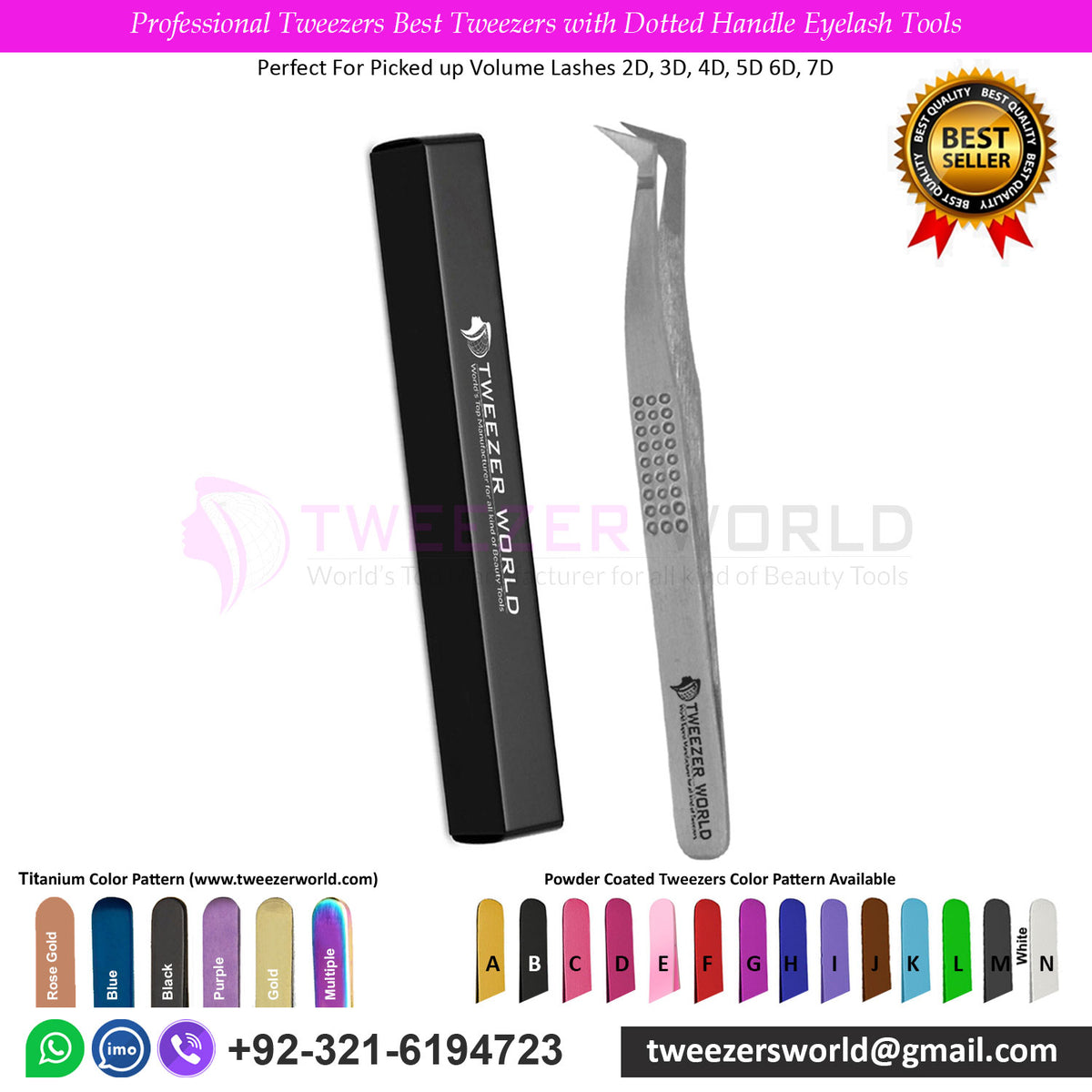 Professional Tweezers Best Tweezers with Dotted Handle Eyelash Tools