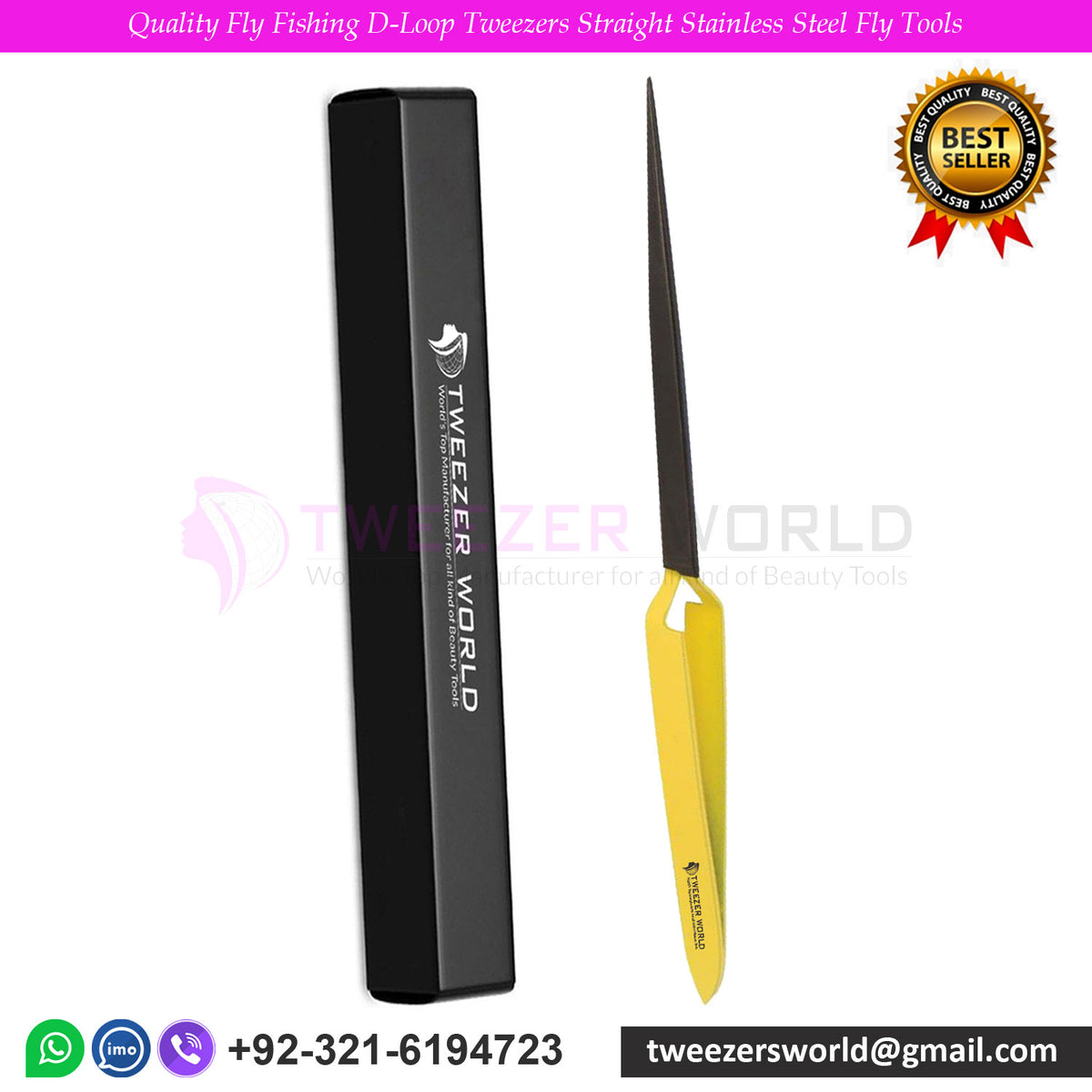 Quality Fly Fishing D-Loop Tweezers Straight Stainless Steel Fly Tools