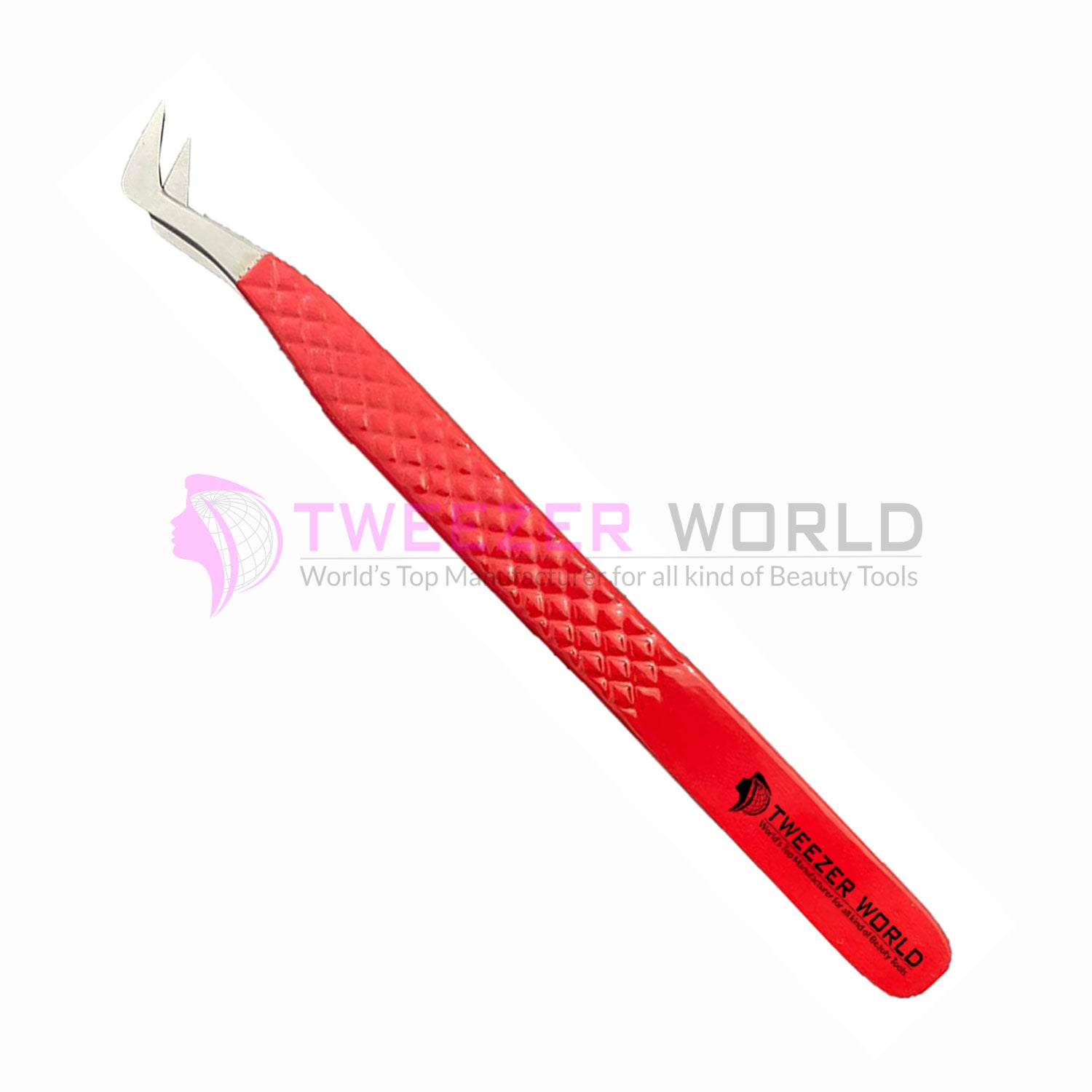 Red Beauty Diamond Grip Premium Quality Volume Eyelash Tweezers