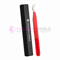 Red Beauty Diamond Grip Premium Quality Volume Eyelash Tweezers