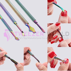 Rainbow Stainless Steel Nail Cuticle Knives UV Gel Polish Remover Set