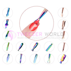 Rainbow Stainless Steel Nail Cuticle Knives UV Gel Polish Remover Set