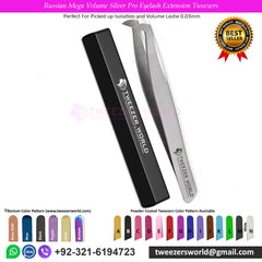 Russian Mega Volume Silver Pro Eyelash Extension Tweezers