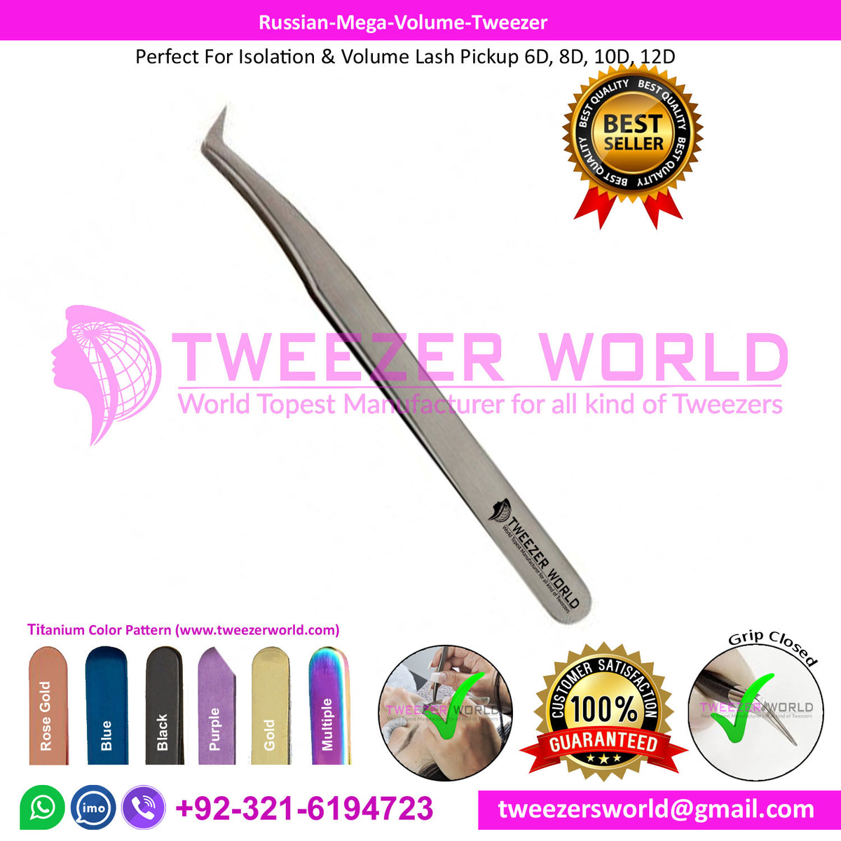 Russian Mega Volume Tweezers for Eyelash Extension