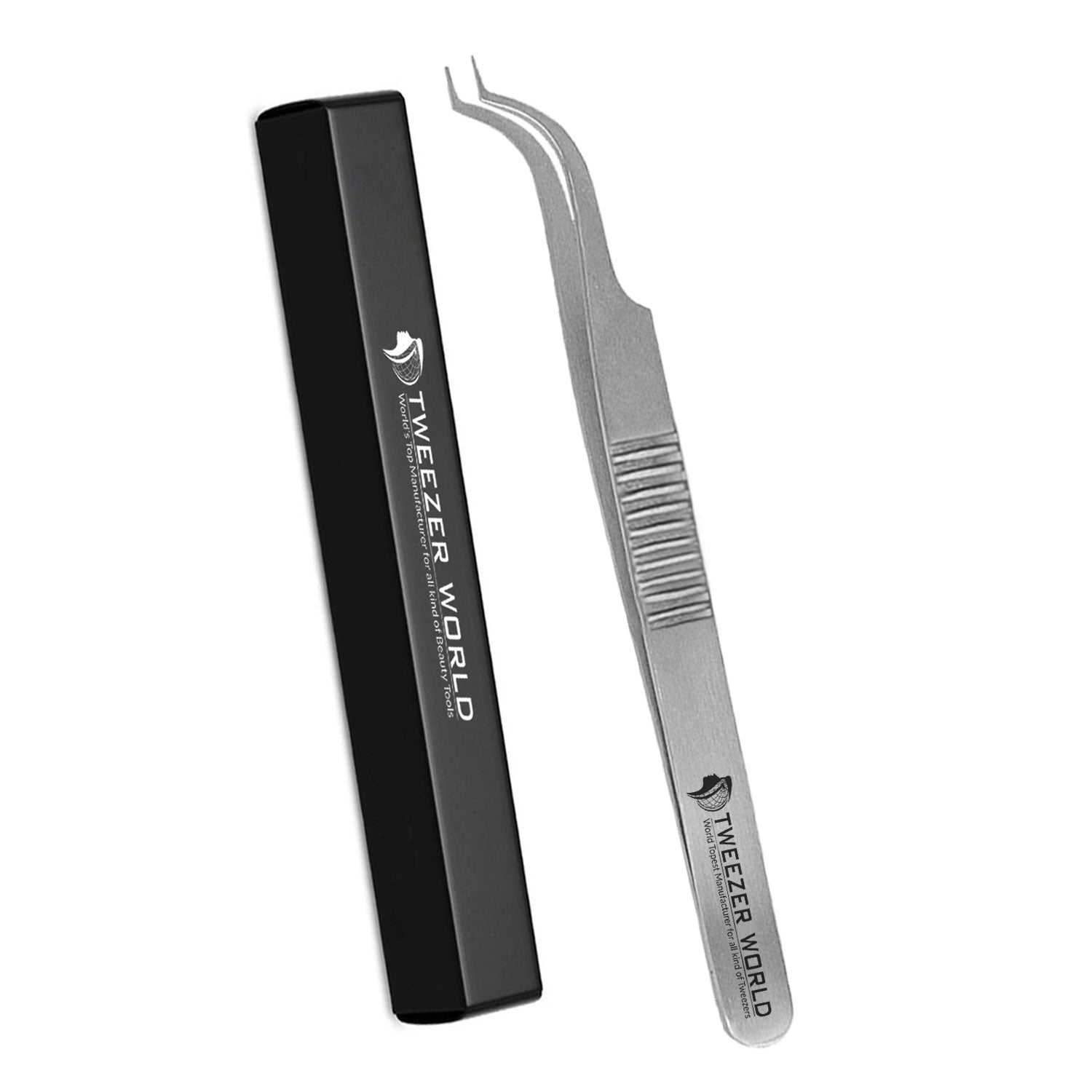 Wholesale Price Serrated Handle Eyelash Extension Volume Tweezers