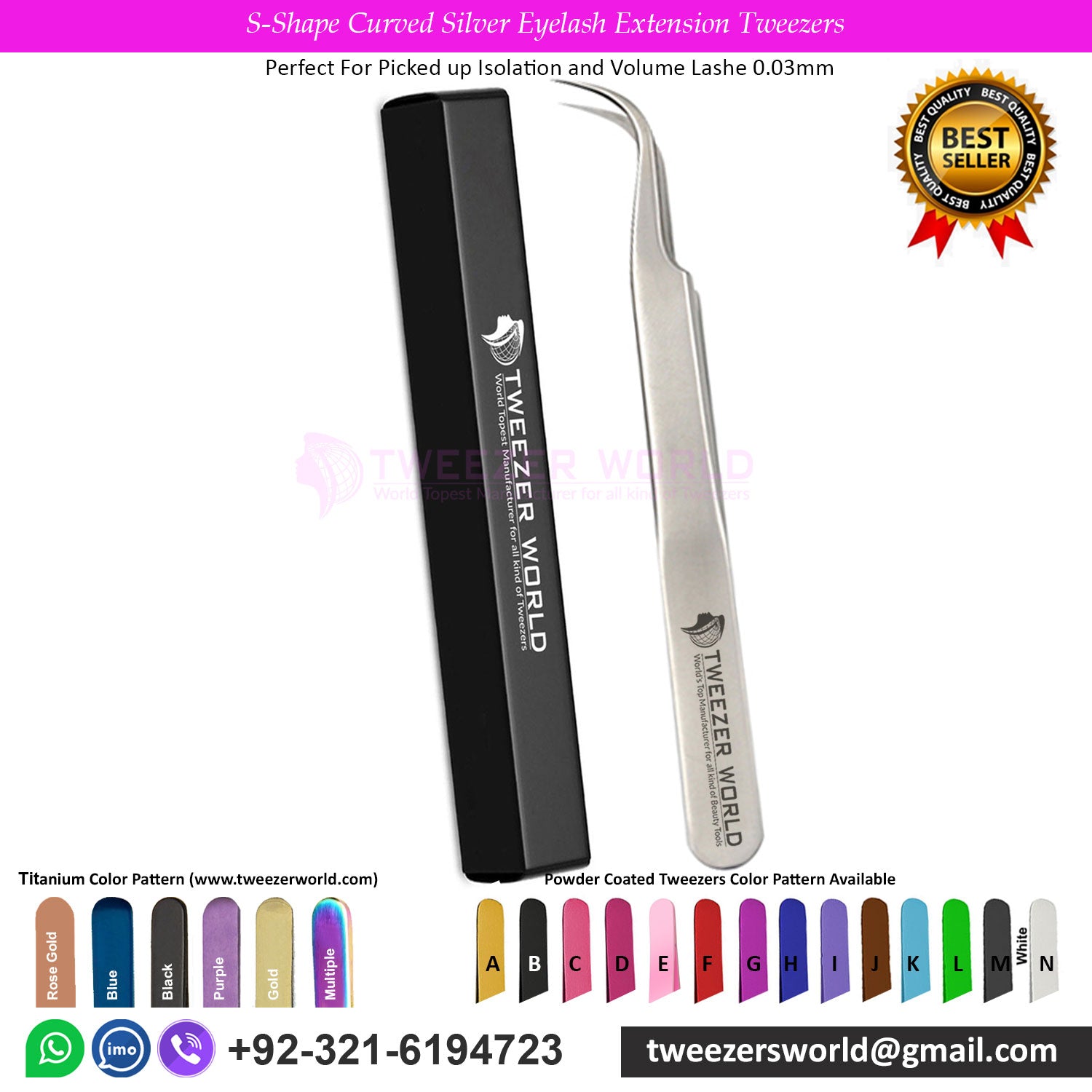 4pcs Isolation Silver Eyelash Extension Tweezers Set