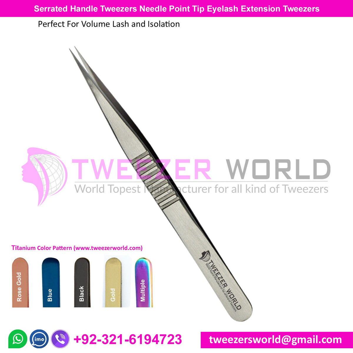 Best Serrated Handle Eyelash Extension Tweezers Fine Tipped