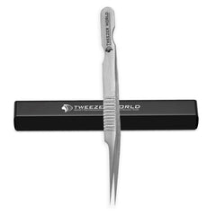 S-Shape Serrated Handle Volume Tweezers Eyelash Beauty Tweezers