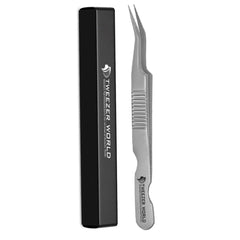 Professional Quality Eyelash Extension Volume Serrate Handle Tweezers