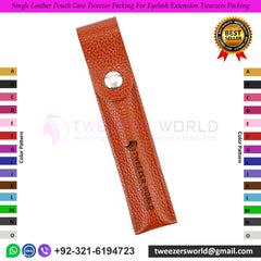 Single Leather Pouch Case Tweezer Packing For Eyelash Extension Tweezers Packing