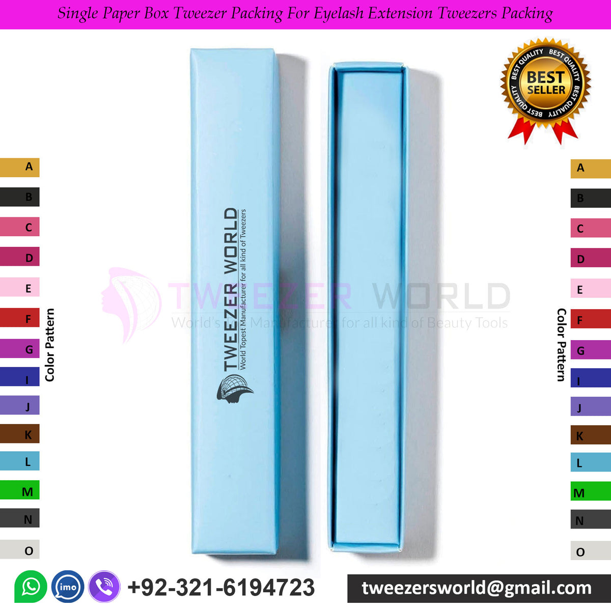 Single Paper Box Packing For Eyelash Extension Tweezers Packing