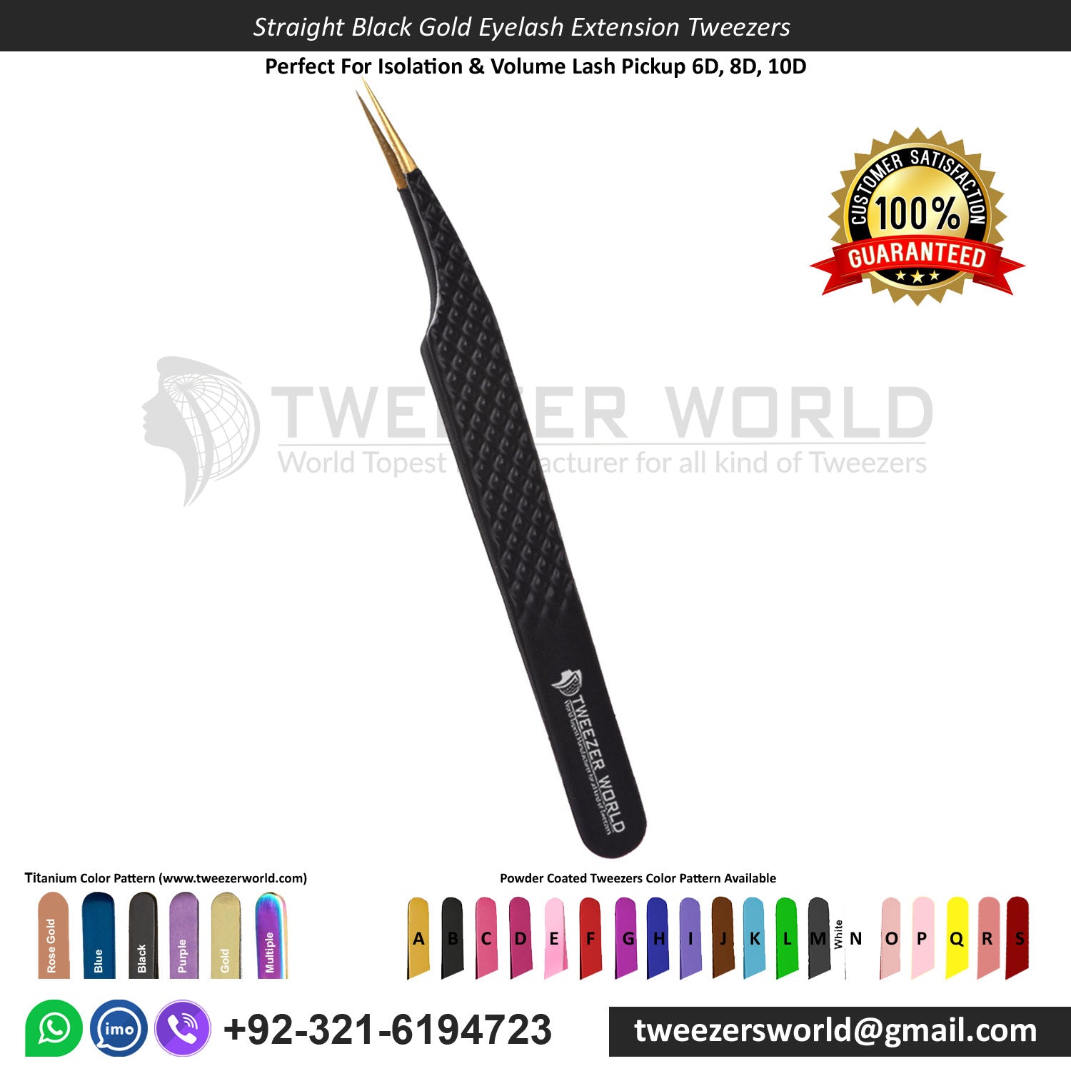 Professional Stainless Steel Different Types of Lash Tweezers Set