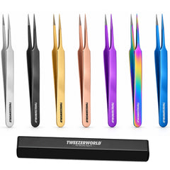 Silver Needle-Tip Isolation Lash Tweezers - image 1 by TWEEZER WORLD