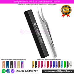 Straight Isolation Needle Tip Eyelash Extension Tweezers