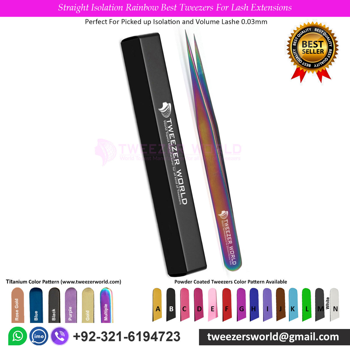 Straight Isolation Rainbow Best Tweezers For Lash Extensions