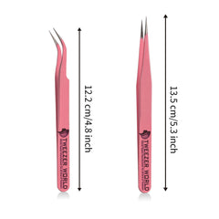 Curved Straight Lash Tweezers  - TWEEZER WORLD