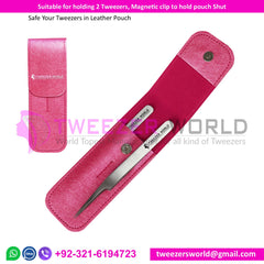 Suitable for holding 2 Tweezers, Magnetic clip to hold pouch Shut