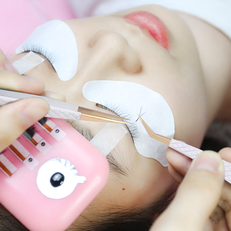 Volume Boot L-Shape Powder Coated White Eyelash Tweezer