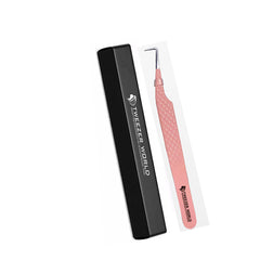 Powder Coated Pink Eyelash Extension Tweezers for Professional