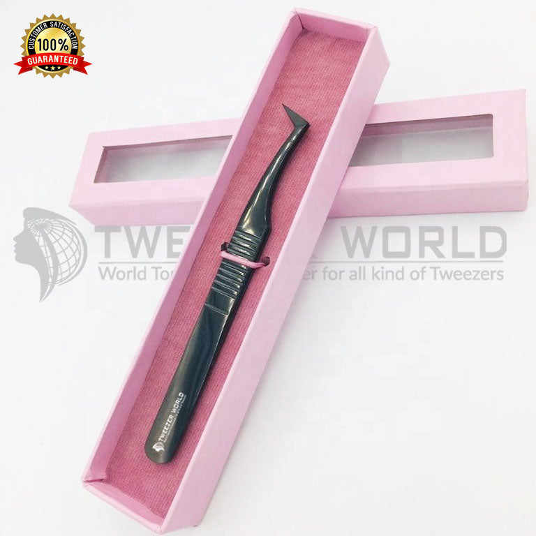 Titanium Black Plasma Coated Eyelash Extension Tweezer