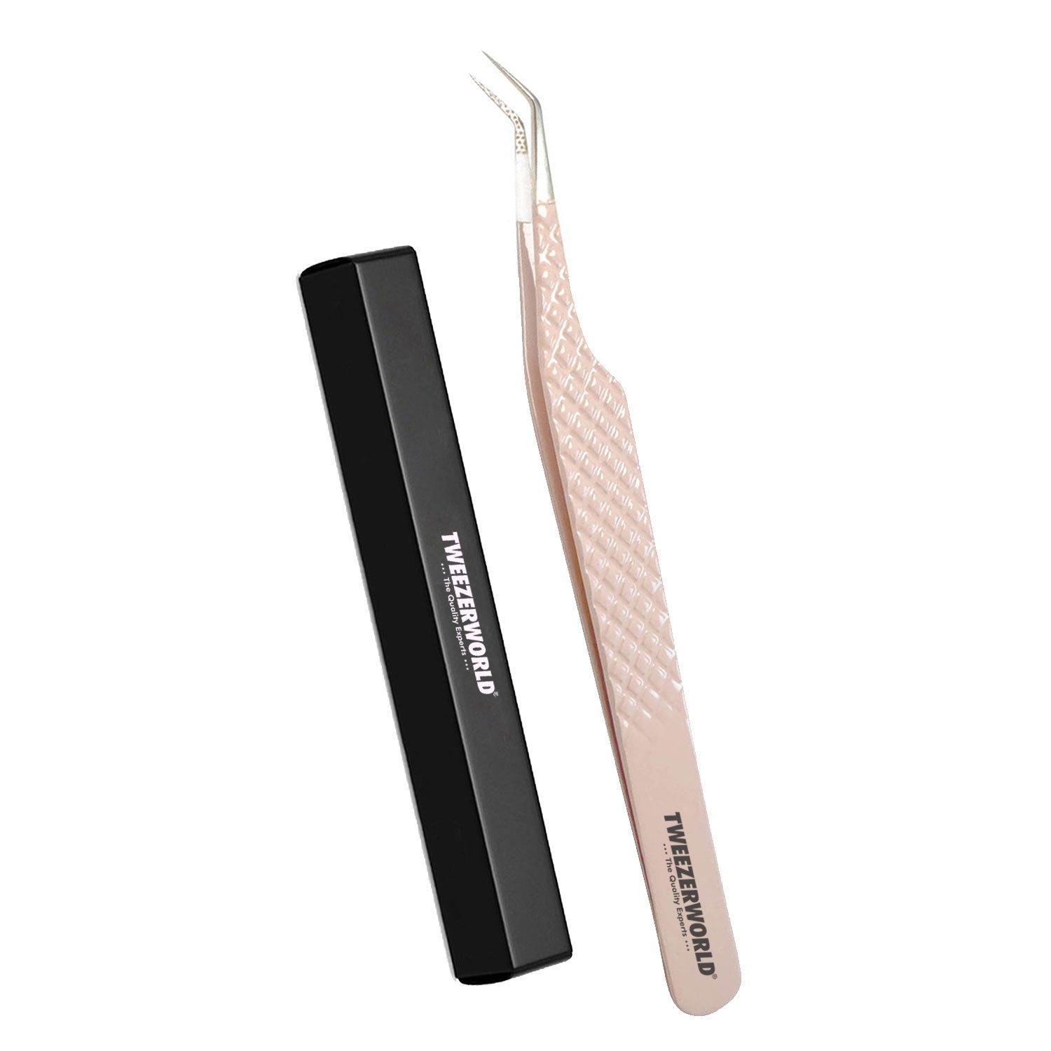 TWEEZER WORLD 45 Nude Lash Tweezers Fiber Tip Isolation