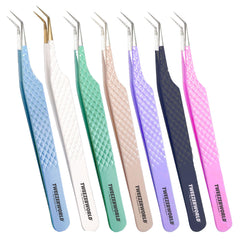 TWEEZER WORLD 45 Degree Angle Lash Tweezers Fiber Tip Isolation