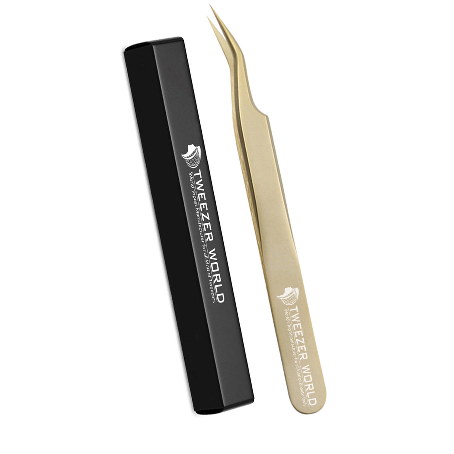 TWEEZER WORLD Gold Set of lash Tweezers Extension