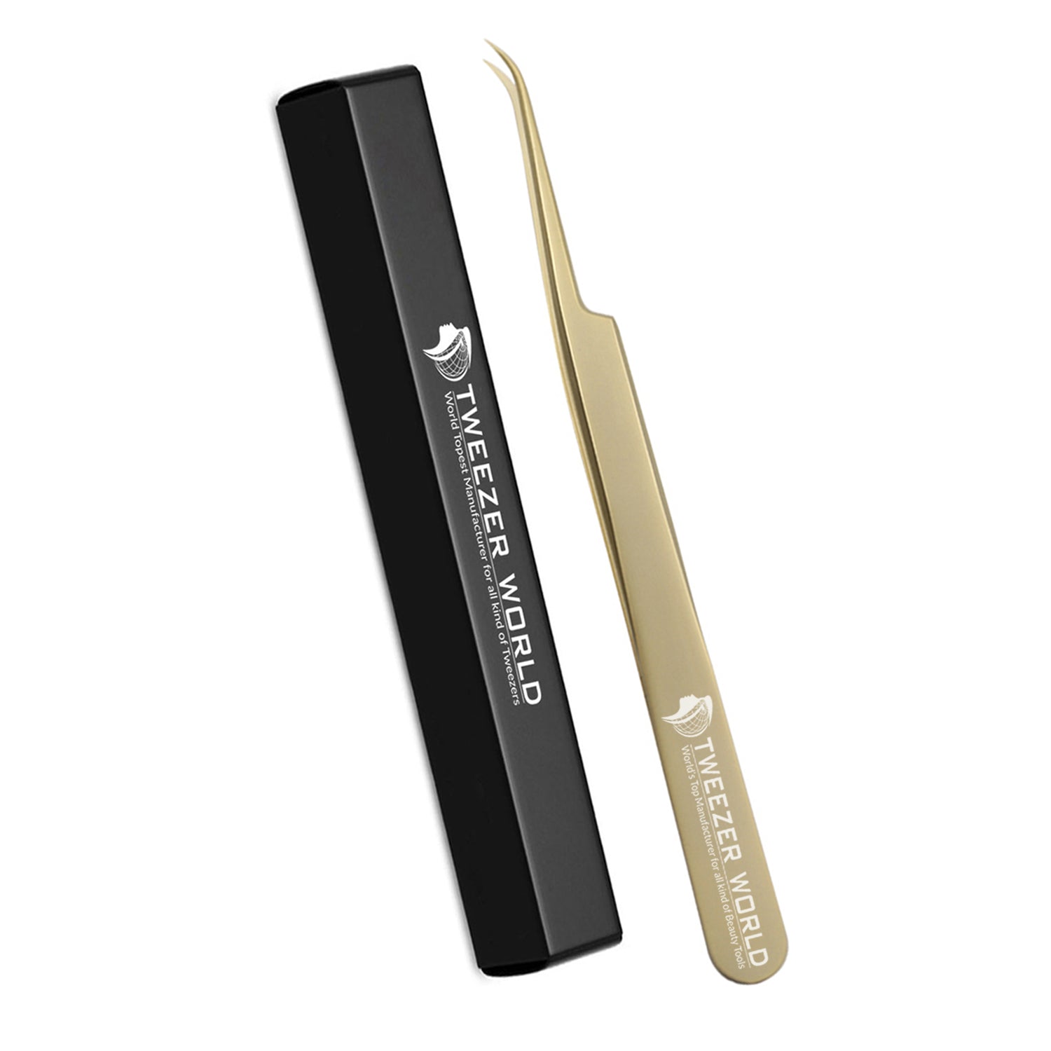 TWEEZER WORLD Gold short curved Tweezers Extension