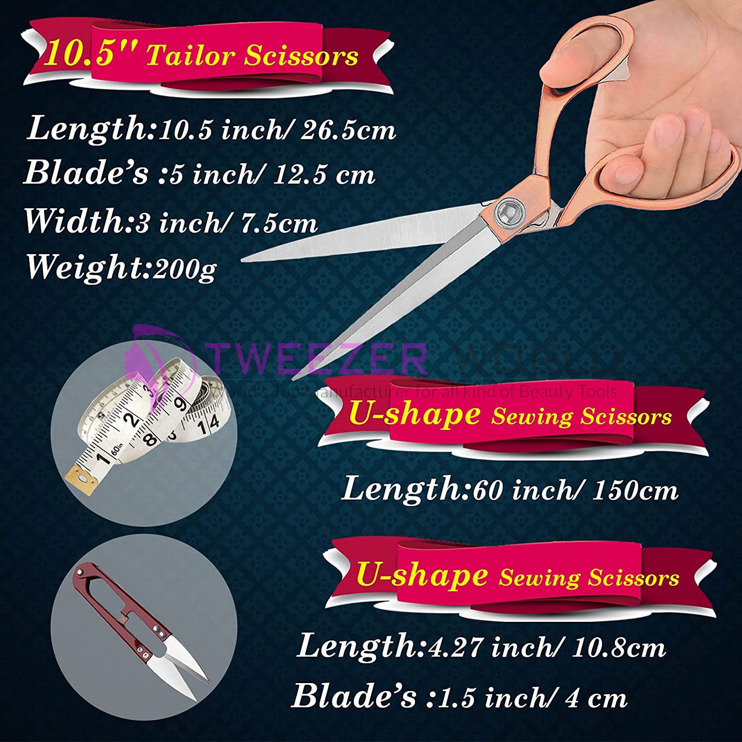 Top Quality Tailor Scissors Heavy Duty Multipurpose Clothing Scissors