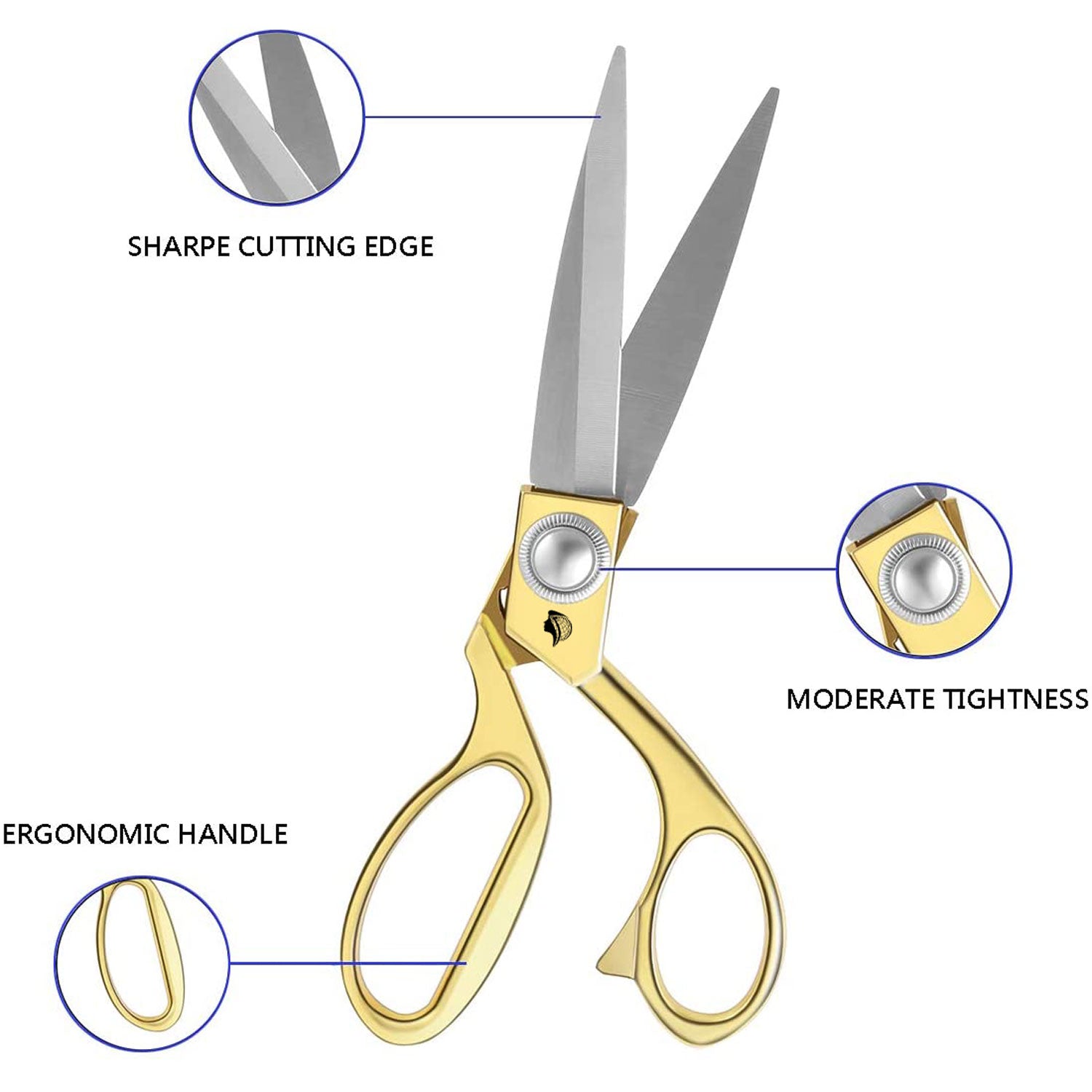 Professional Wild &amp; Bold Scissors, Heavy Duty Tailor Scissors Gold Shears