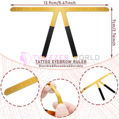 2 Pieces Tattoo Eyebrow Positioning Ruler Eyebrow Golden Ratio Tools