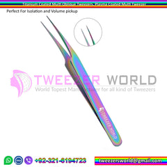 Titanium Coated Rainbow Oblique Straight Tweezers