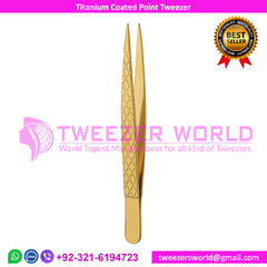 Titanium Coated Point Tweezer