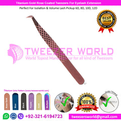 Titanium Rose Gold Coated volume Tweezers For Eyelash Extension