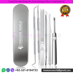 Toenail File with Storage Box Tools including 6 Pieces Toenail Knife Set