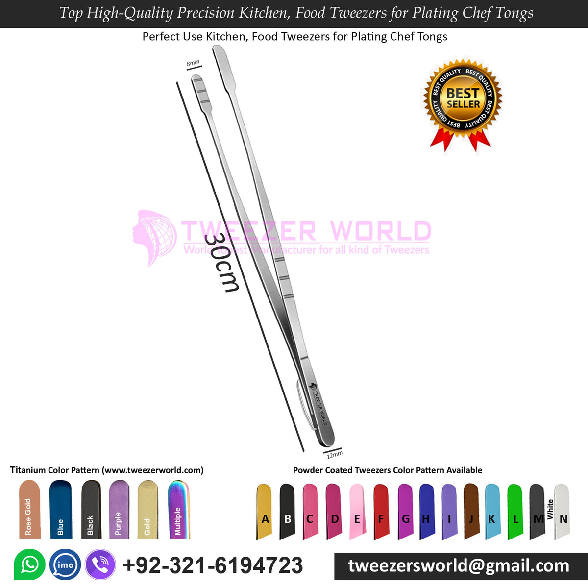 High-Quality Precision Kitchen, Food Tweezers Plating Chef Tongs