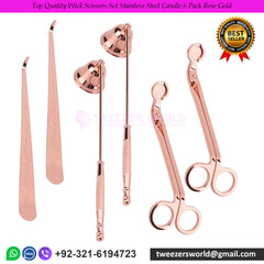 Top Quality Wick Scissors Set Stainless Steel Candle 6 Pack Rose Gold