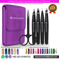 Top Rated 5Pcs Eyebrow Hair Removal Tweezers Set With Scissor