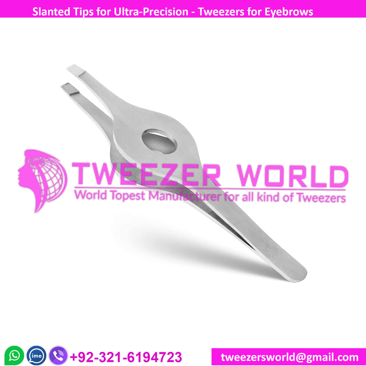 Slanted Tips for Ultra-Precision - Tweezers for Eyebrows black