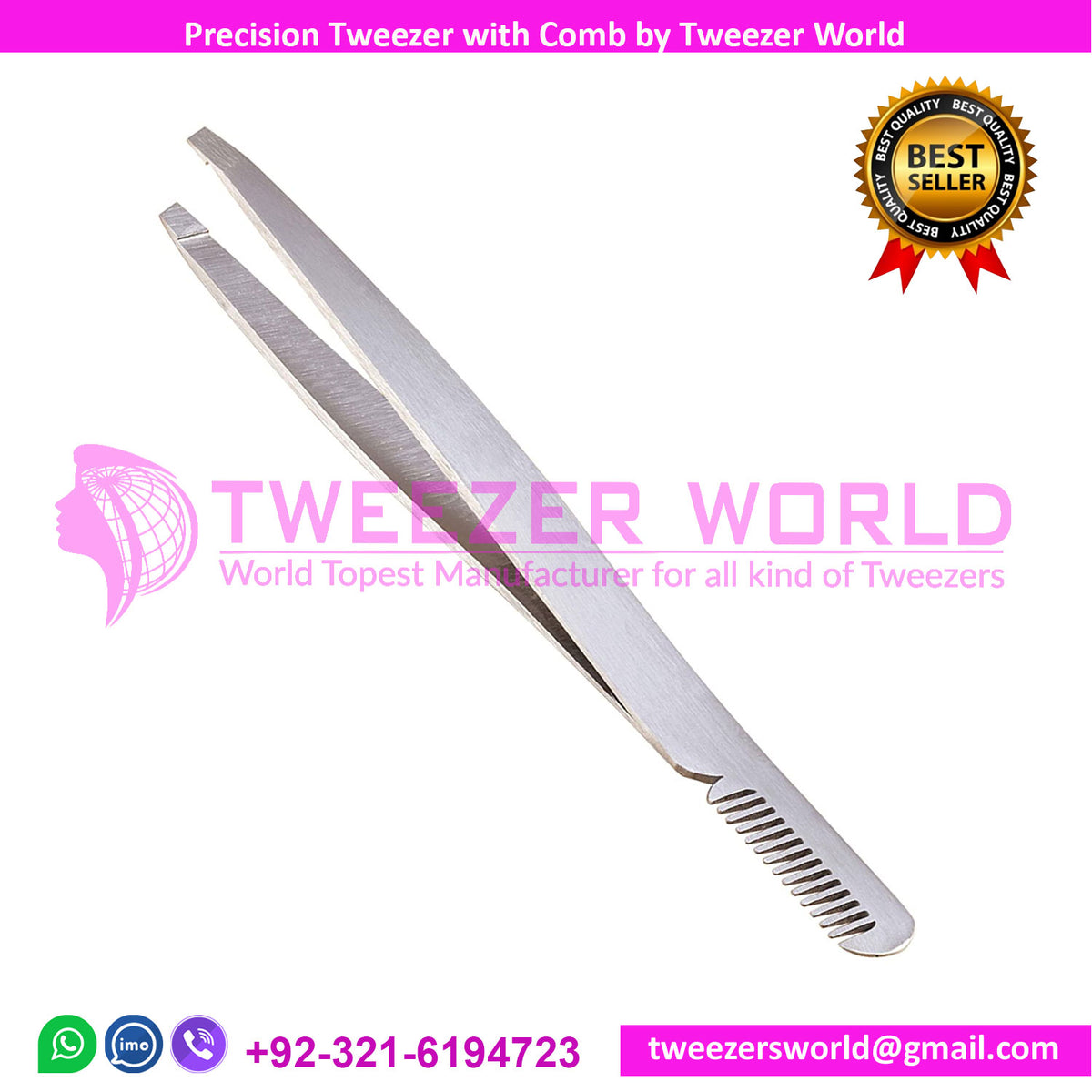 Precision Tweezer with Comb by Tweezer World