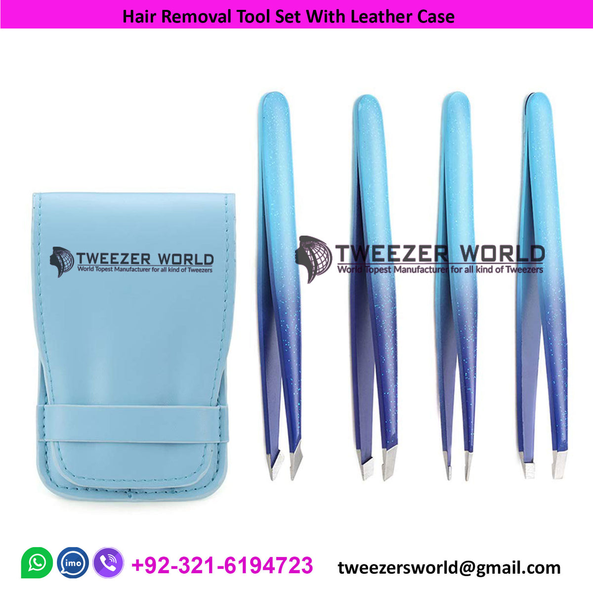 4pcs Hair Removal Tool Set With Leather Case