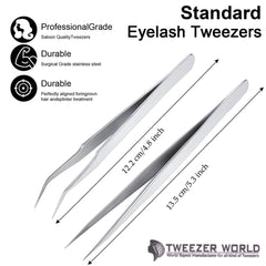 2pcs Straight Curved Tip Tweezers Sets For Eyelash Extensions