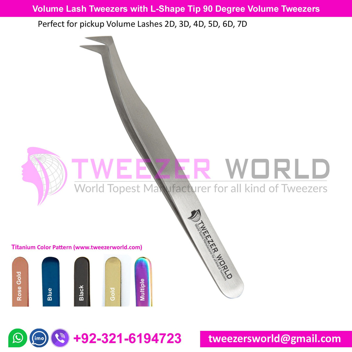 Volume Lash Tweezers with L-Shape Tip 90 Degree Volume Tweezers