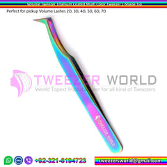 Volume Tweezer Titanium Coated Multi Color Tweezer L-Shape Tip