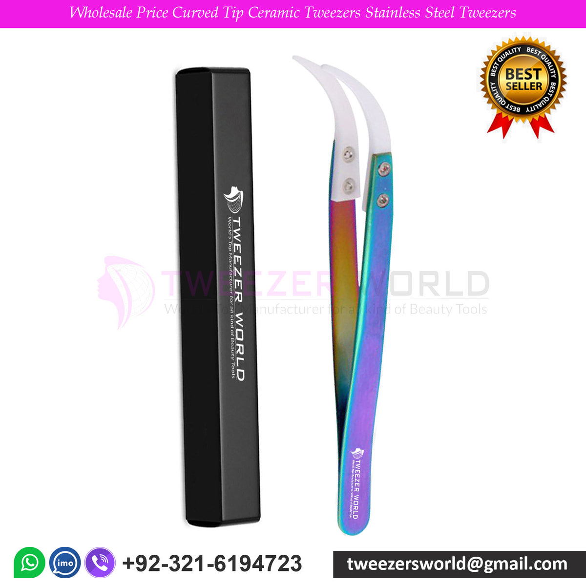 Wholesale Price Curved Tip Ceramic Tweezers Stainless Steel Tweezers